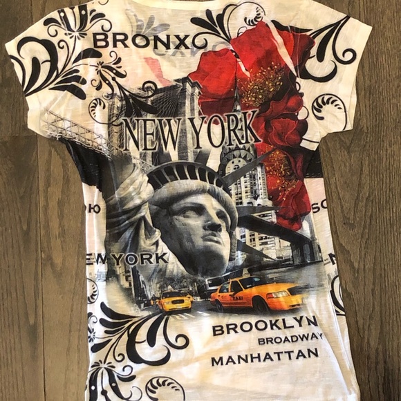 NYC Statue of Liberty Bling T-Shirt Size Large - Picture 7 of 9